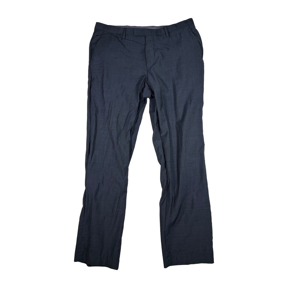 BOSS Hugo Boss Mens Dress Pants Trousers Charcoal Grey Flat Front Size 36R
